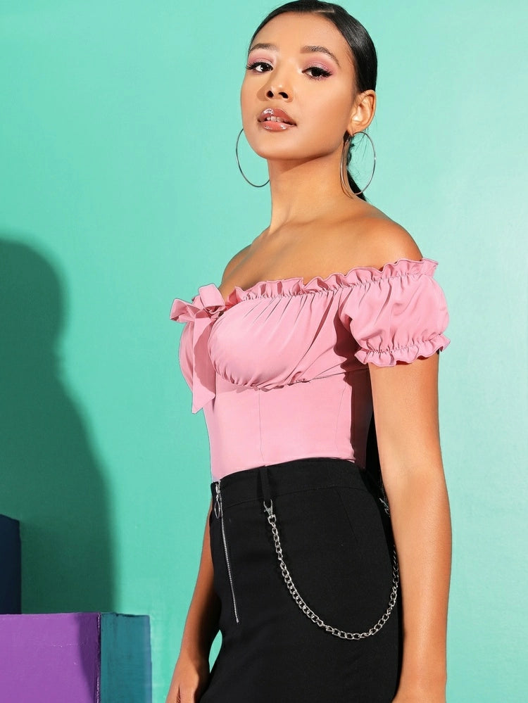 Off Shoulder Frill Top - 30"
