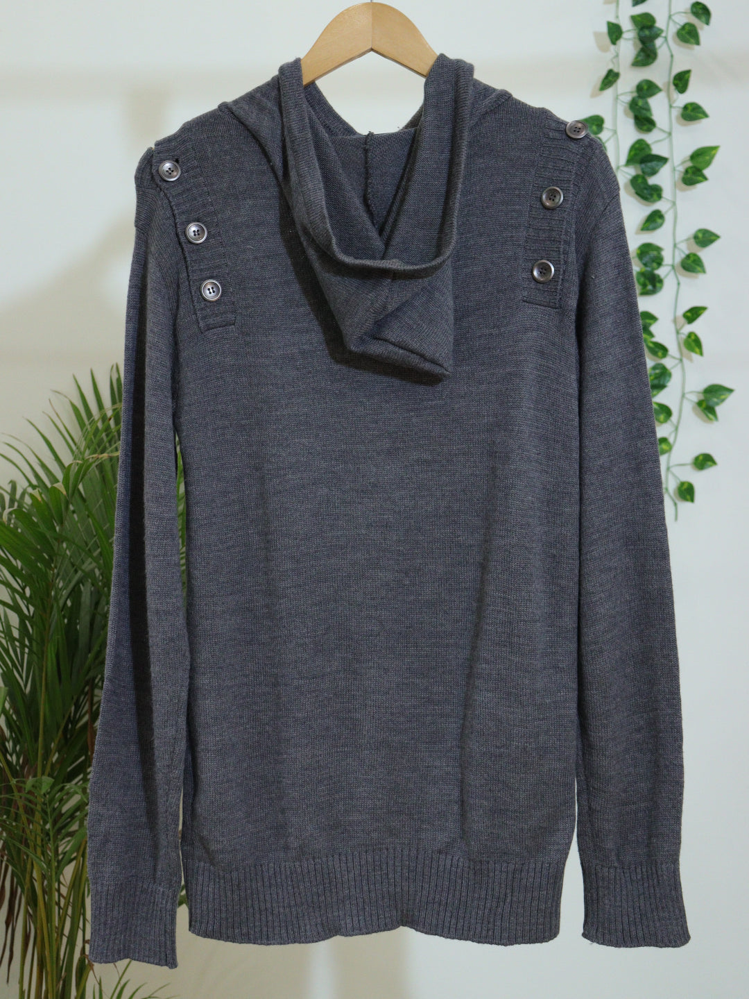 Grey Hooded Sweater - 38"