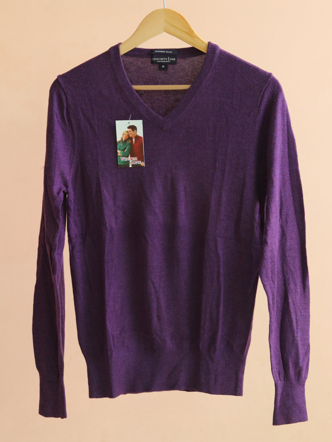 Purple V Neck Sweater - 40"