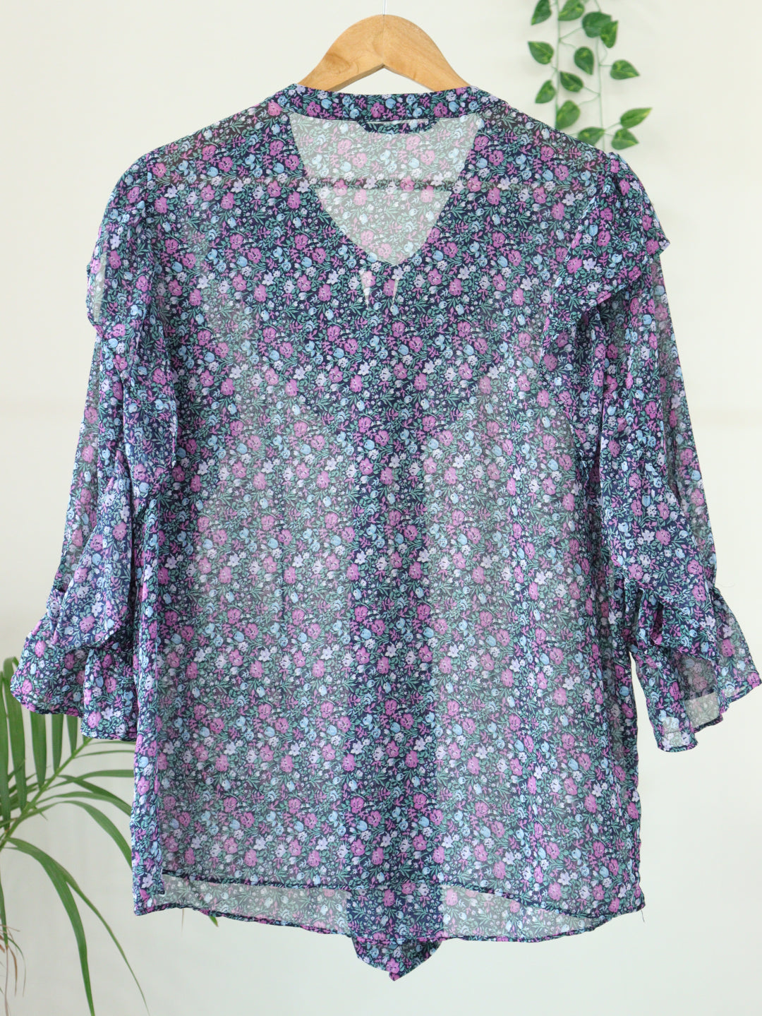 Blue Floral Top - 40"