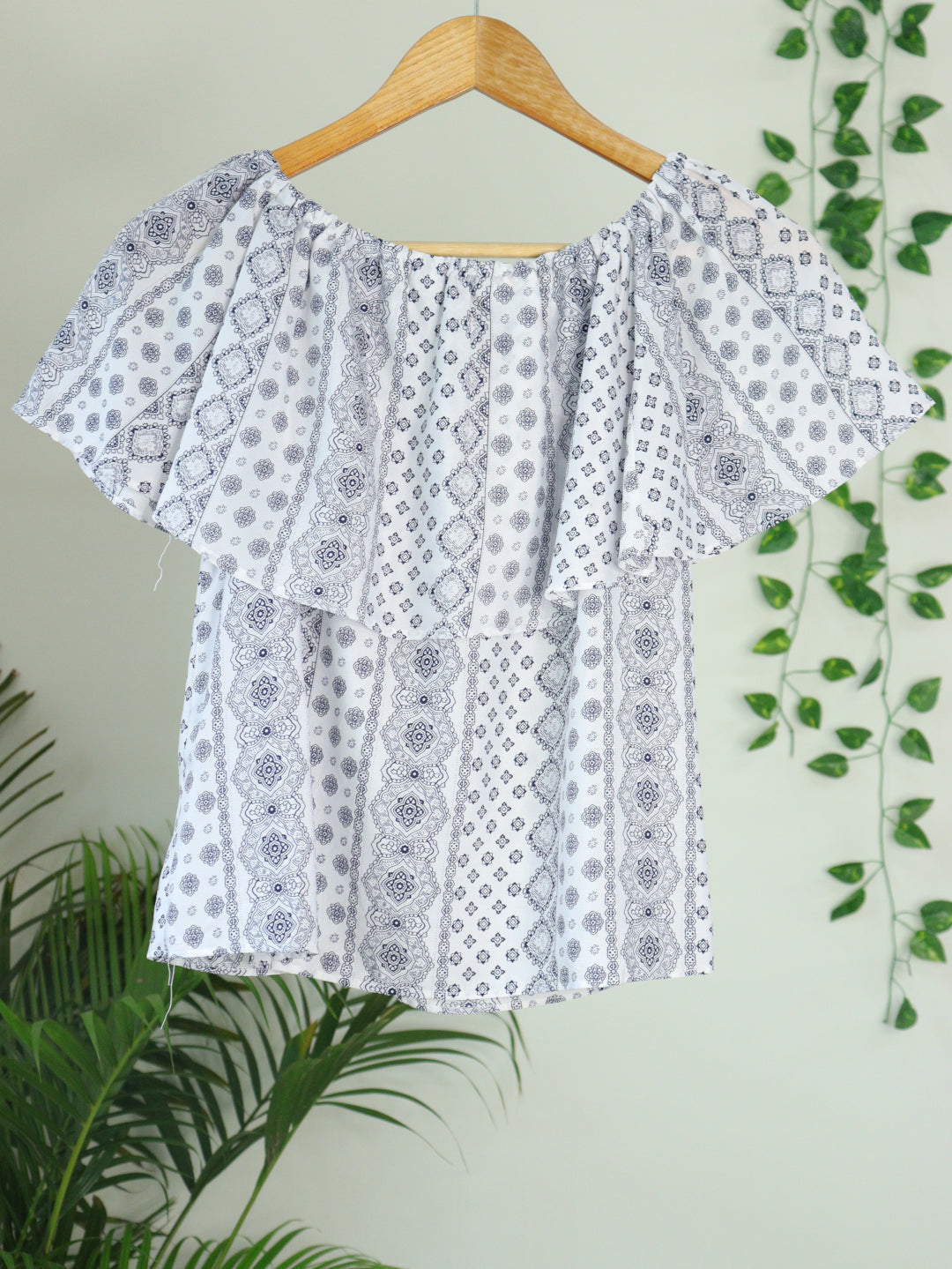 White Printed Top - 36"