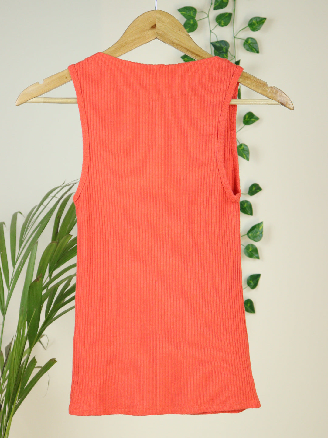 Orange Ribbed Crop Top - 26 to 30"