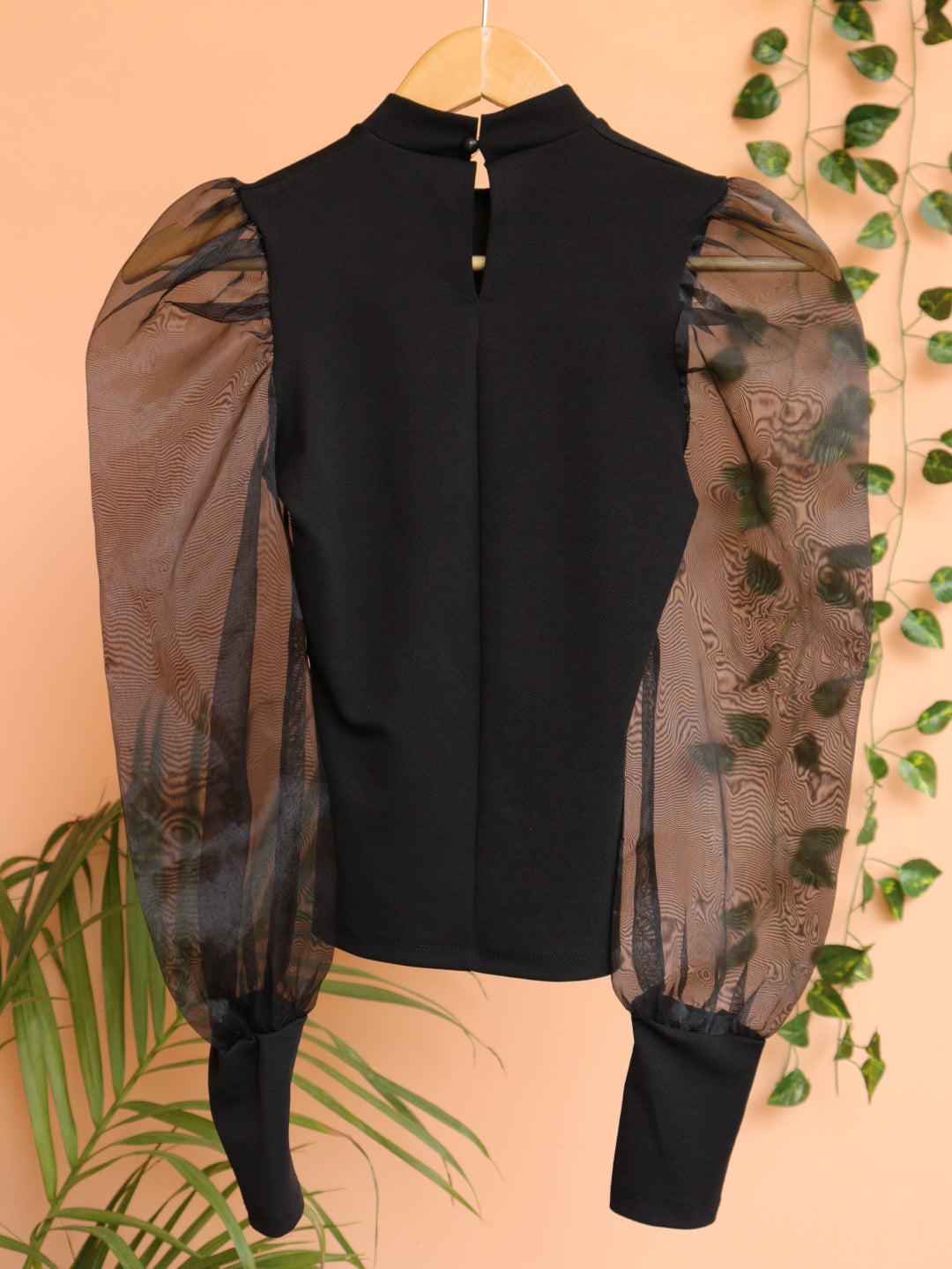 Black Organza Top - 28"