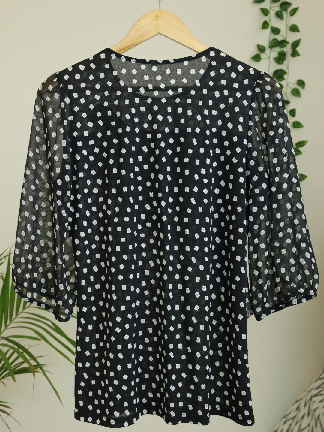 Black Printed Top - 38"