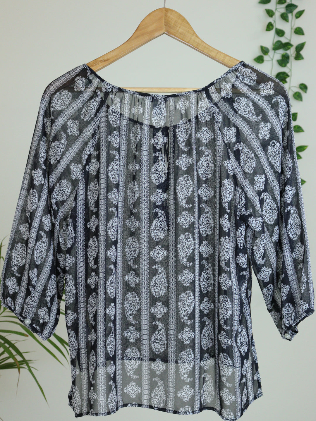 Black Printed Top - 38"
