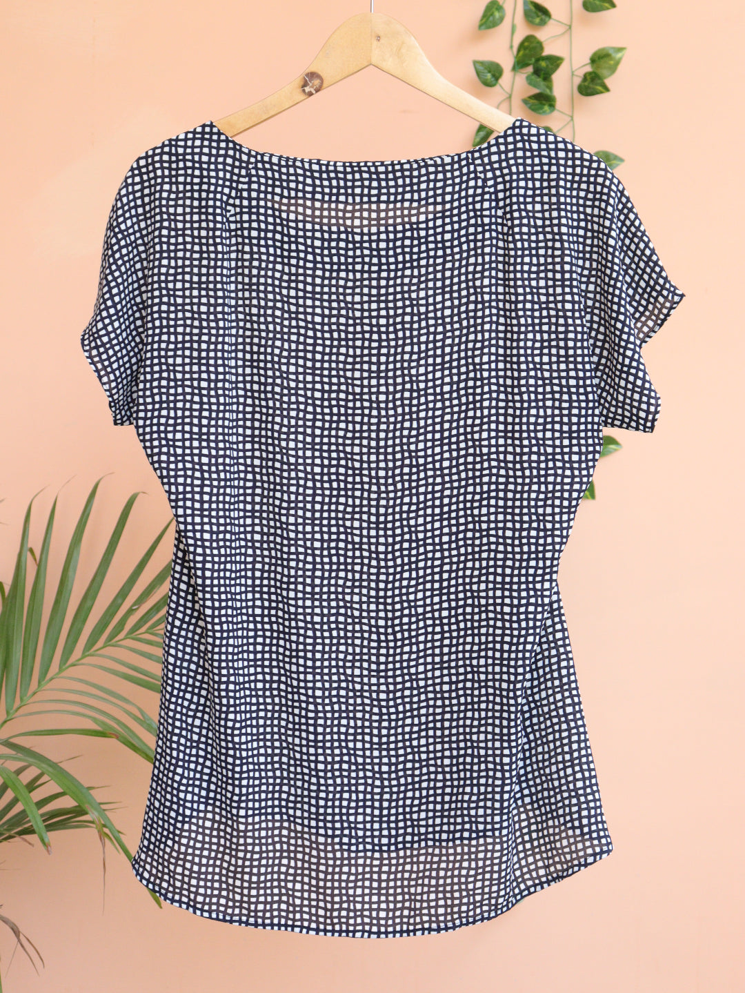 White Checked Top - 36"