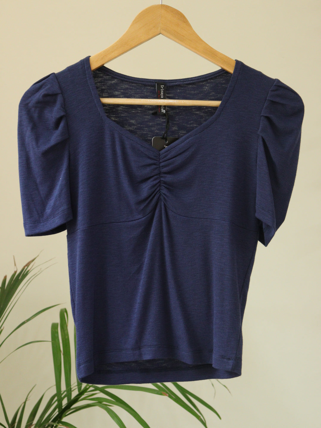 Navy Blue Ribbed Top - 30 to 38"
