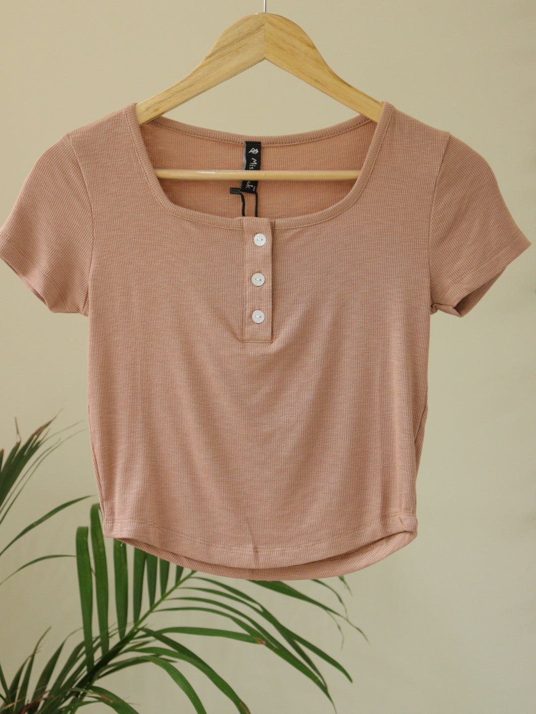 Light Brown Ribbed Top - 30 to 38"