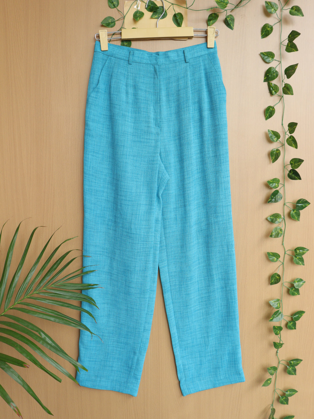 Blue Checked Trousers - 28"