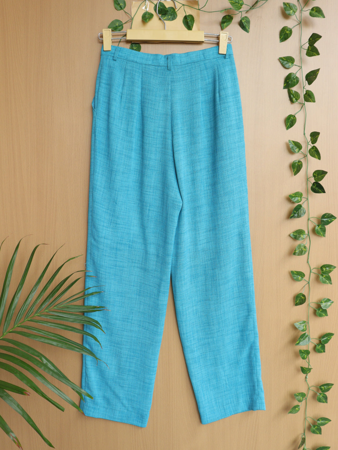 Blue Checked Trousers - 28"