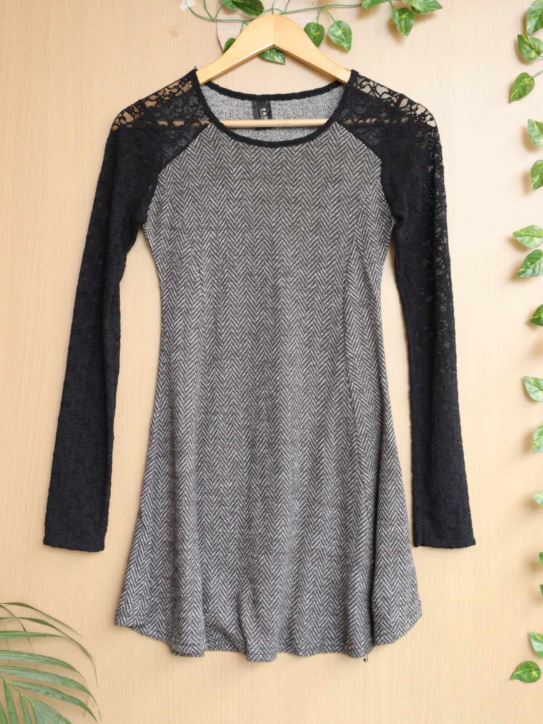 Grey Lace Winter Dress - 32"