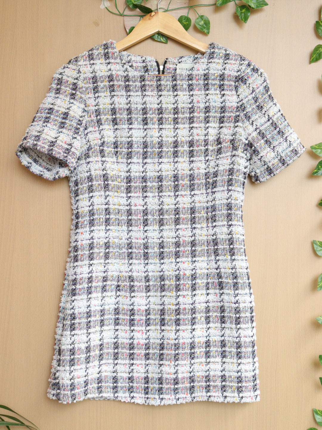 White Multicolor Winter Dress - 34"