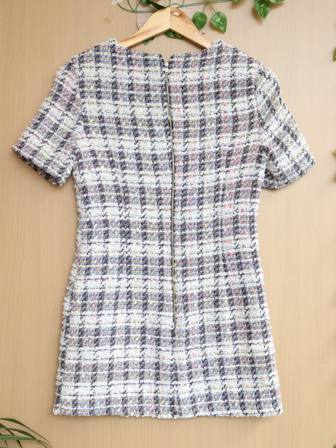White Multicolor Winter Dress - 34"