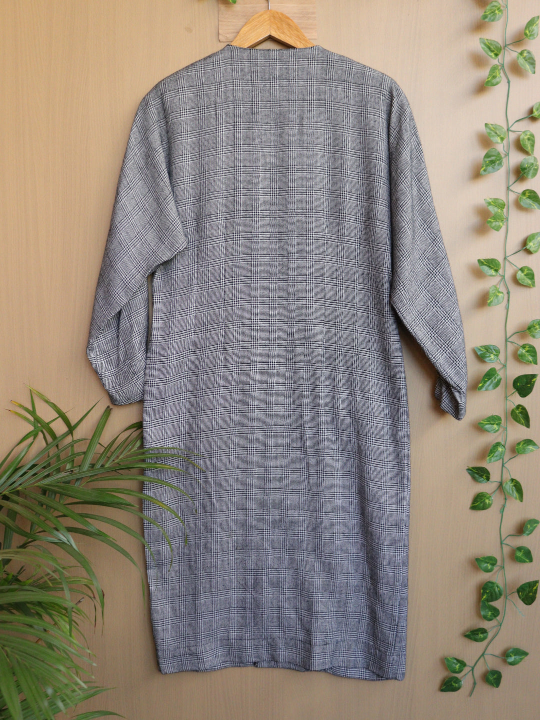 Grey Checked Winter Dress - 36"
