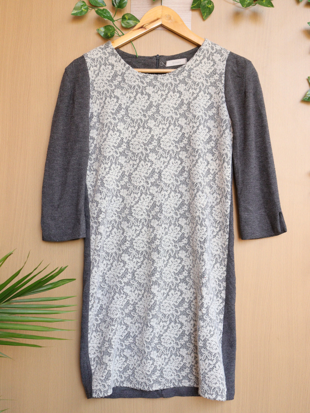 Grey Lace Winter Dress - 34"