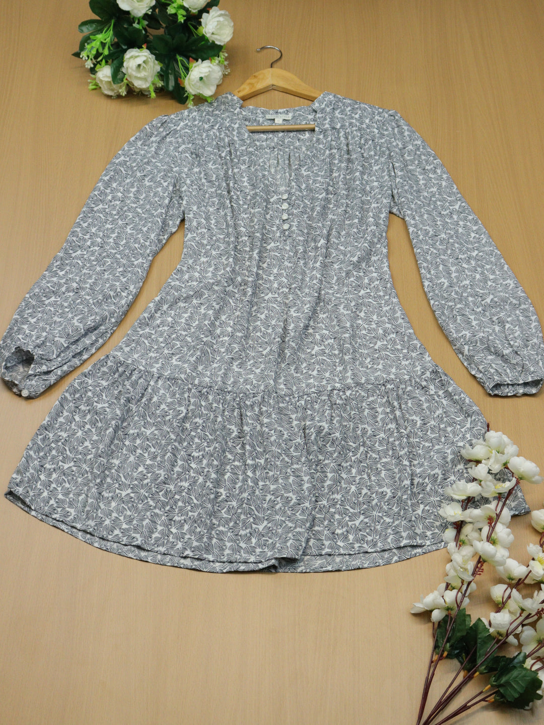 White Printed Dress - 42"