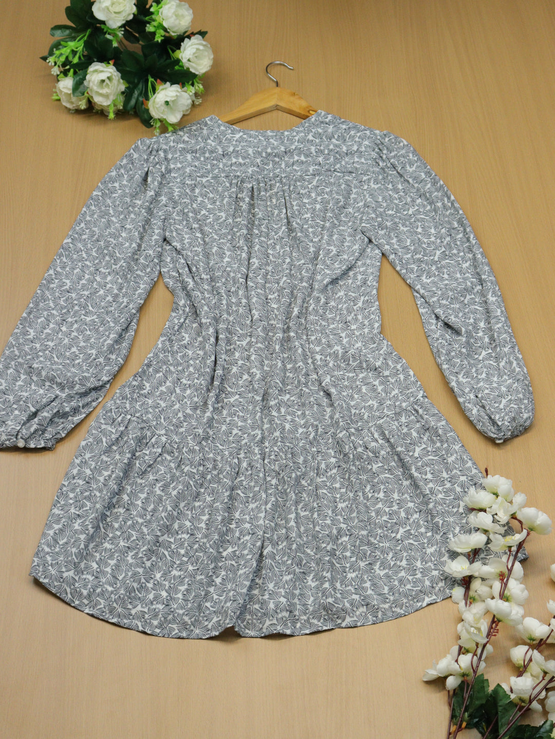 White Printed Dress - 42"