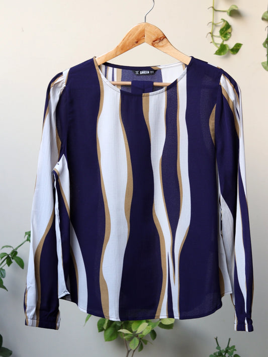 Self Belted Striped Top - 36"