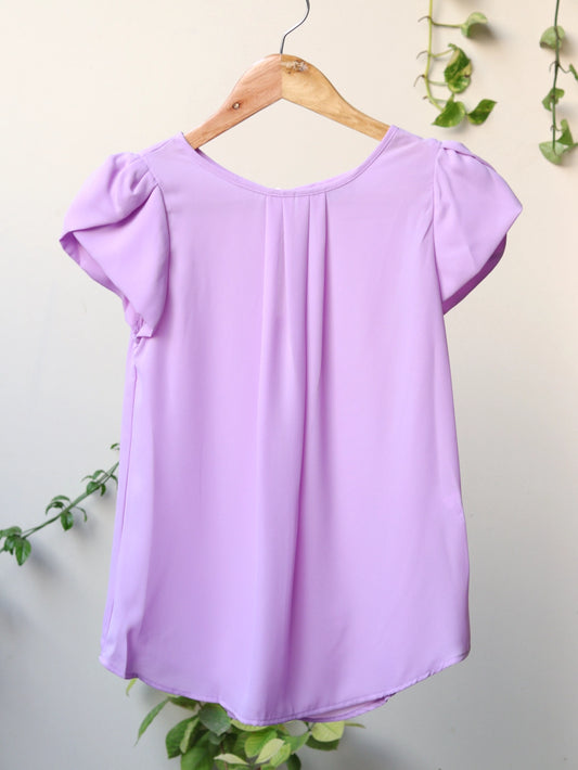 Petal Sleeve Solid Top - 28"