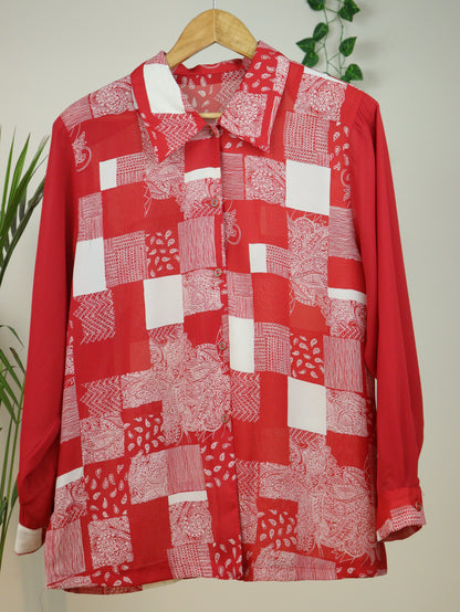 Red Printed Shirt  - 42"