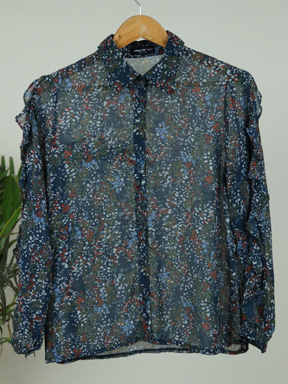 Blue Printed Shirt - 38"