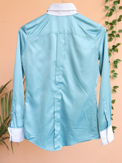 Green Satin Shirt - 34"