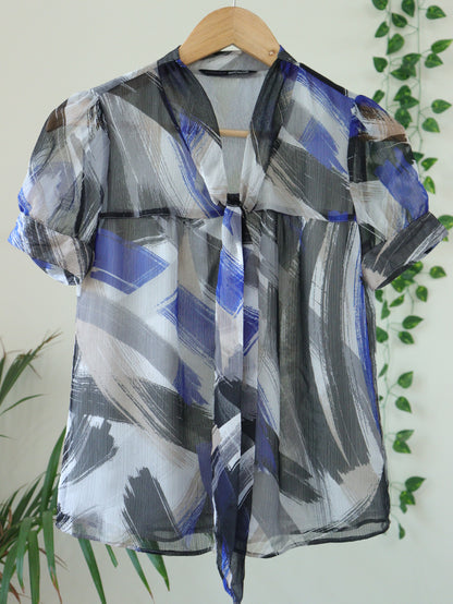 Blue Printed Shirt - 36"