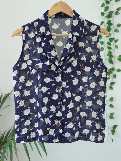 Blue Printed Shirt - 38"