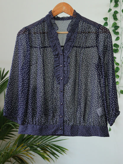 Blue Polka Dots Shirt - 38"