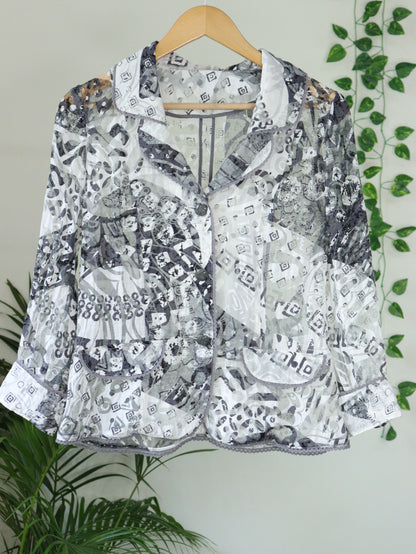 White Printed Shirt - 36"