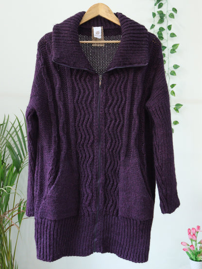 Purple Zipper Sweater - 46"