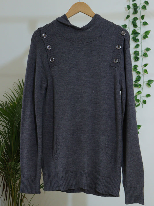 Grey Hooded Sweater - 38"