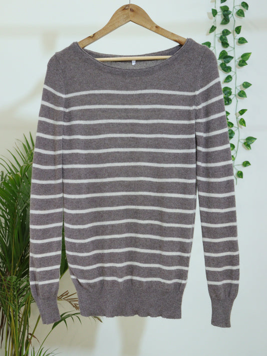 Brown Striped Sweater - 36"