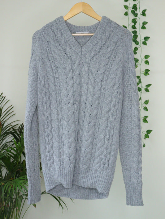 Grey Knitted Pullover - 40"