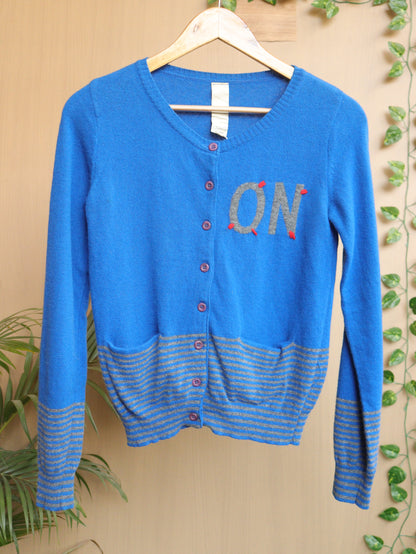 Blue Cardigan - 36"