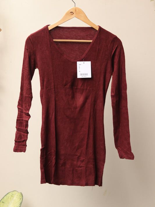 Maroon V Neck Sweater - 34"
