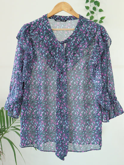 Blue Floral Top - 40"