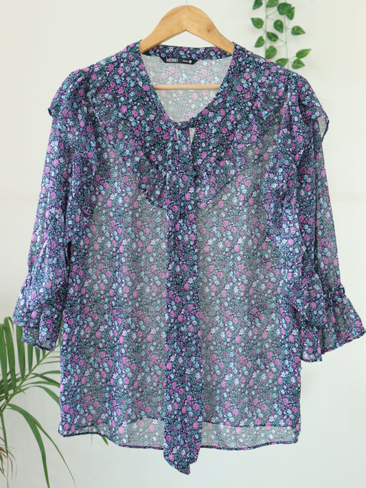 Blue Floral Top - 40"