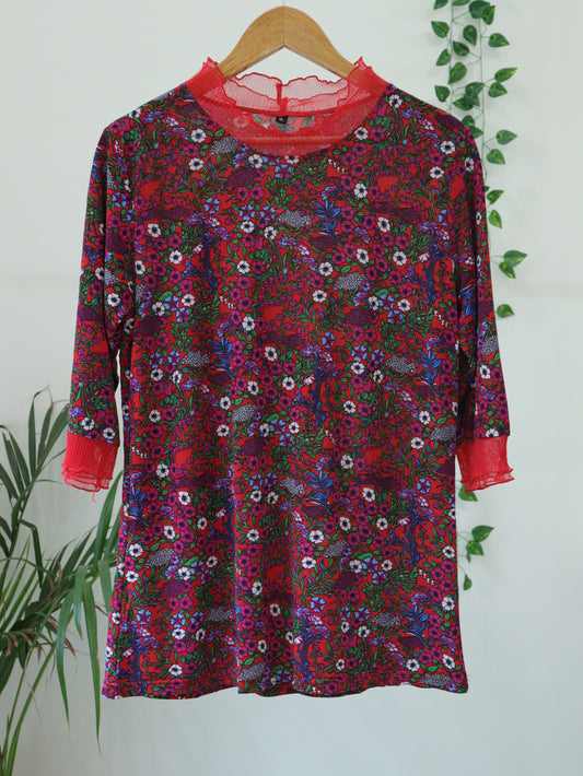 Red Printed Top - 38"