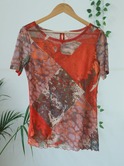Orange Printed Top - 36"