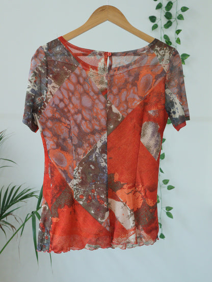 Orange Printed Top - 36"