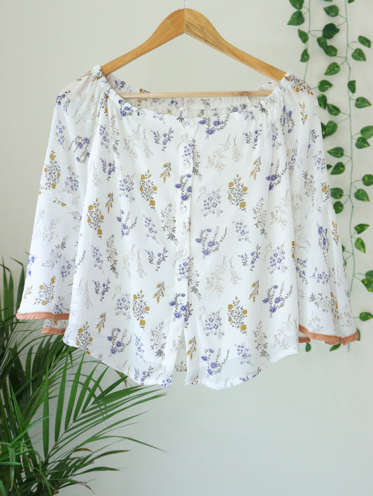White Printed Top - 34"