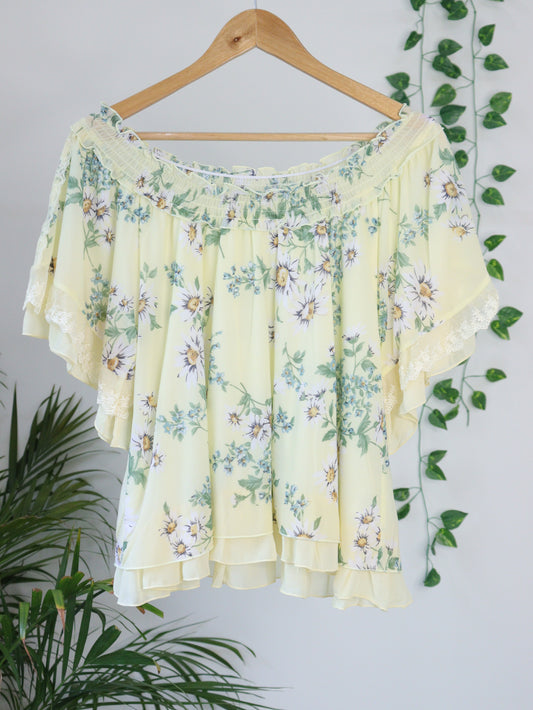 Yellow Printed Top - 38"