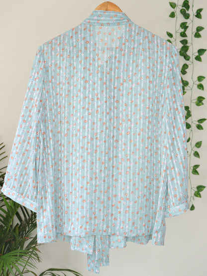 Blue Printed Shrug - 42"