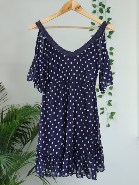 Blue Polka Dots Top - 36"