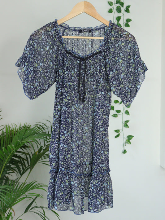 Blue Printed Top - 36"
