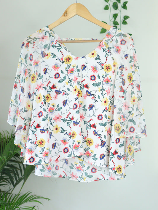 White Printed Top - 36"