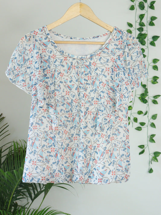 White Printed Top - 36"