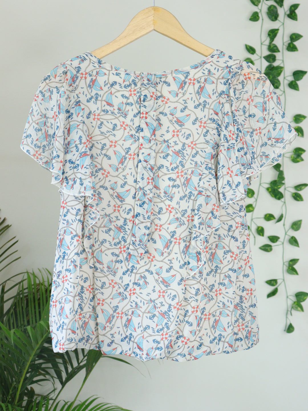 White Printed Top - 36"