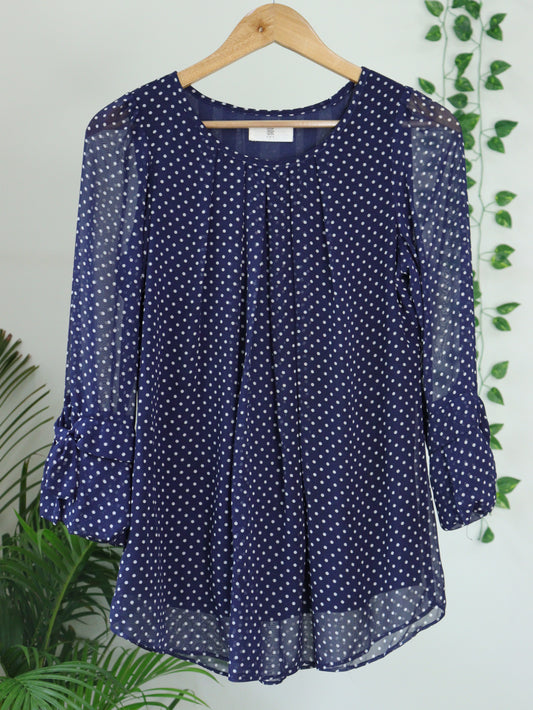 Blue Polka Dots Top - 38"